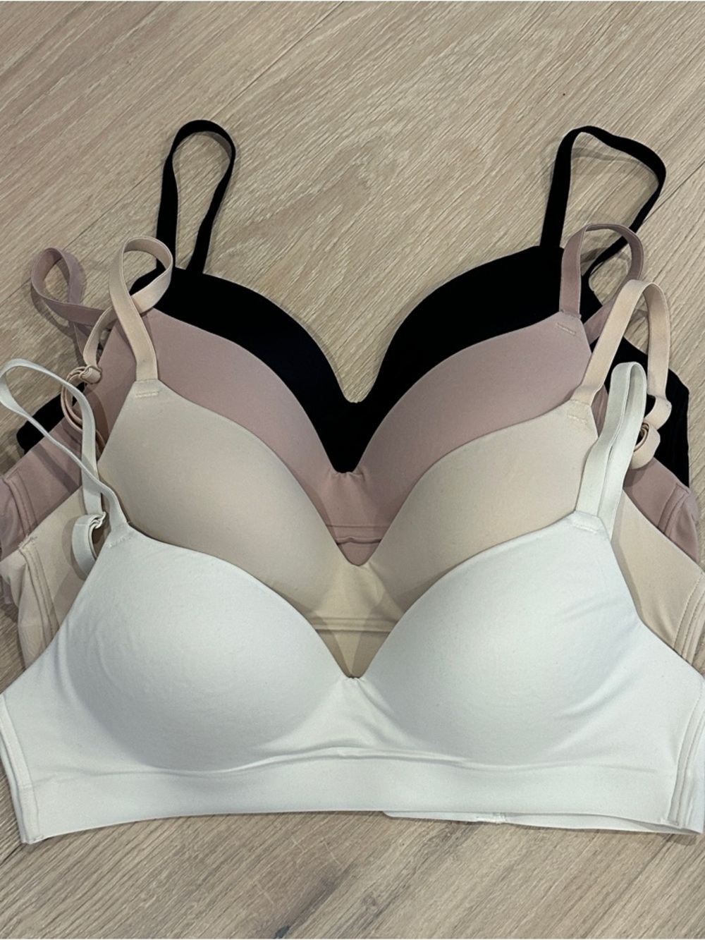 Everyday Wireless Bra - White, Nude, Black